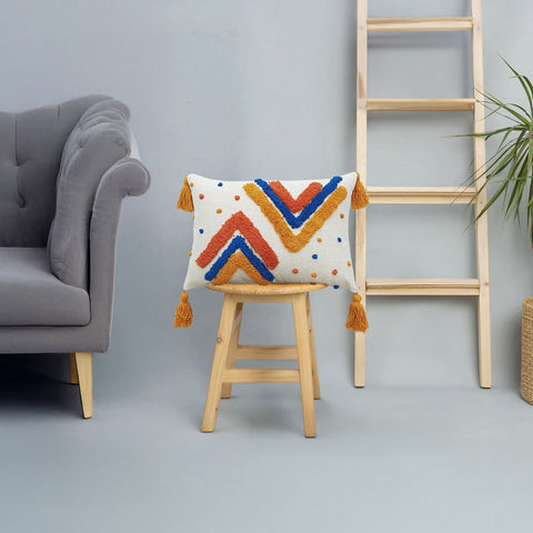 Mustard Yellow Tufted Texture Boho Cushion Cover