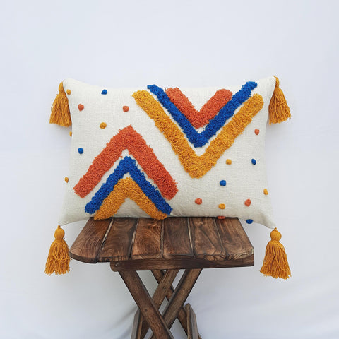 Mustard Yellow Tufted Texture Boho Cushion Cover