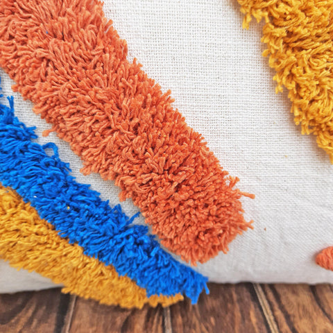 Mustard Yellow Tufted Texture Boho Cushion Cover