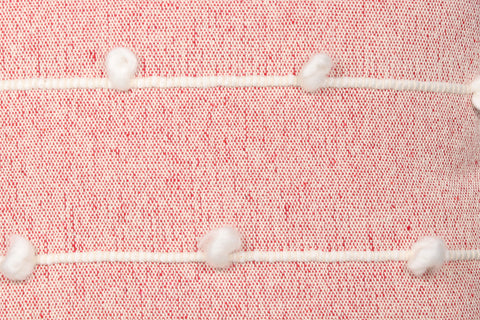 Set Of 2 Hand Tufted Texture Boho Pink White Stripe Cushion Cover