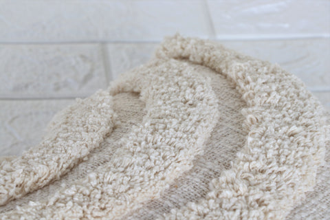 Set Of 2 Tufted Texture Boho Ivory Ivory Tassel Cushion Cover