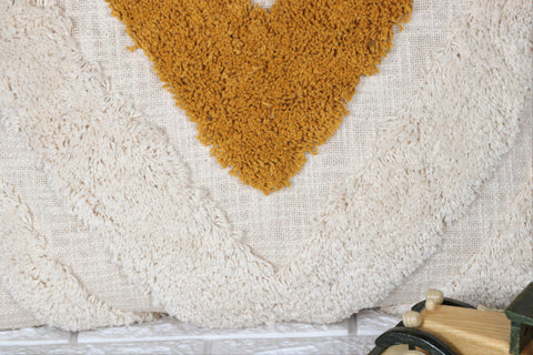 Set Of 3 Tufted Texture Boho Ivory Mustard Yellow Fringe Cushion Cover