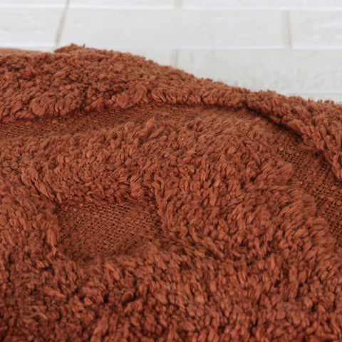 Tufted Texture Boho Brown Fringe Cushion Cover