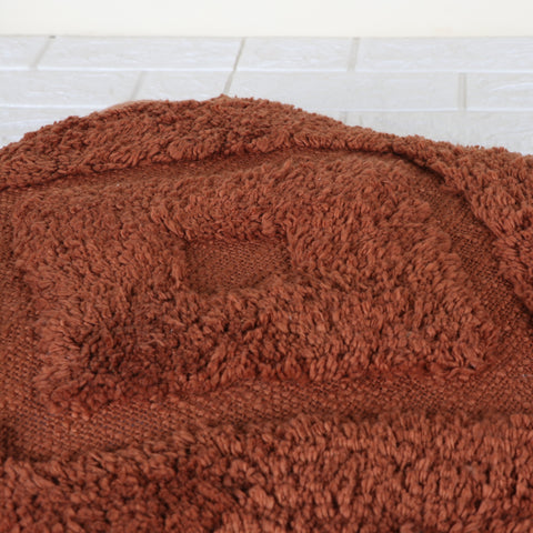 Tufted Texture Boho Brown Fringe Cushion Cover