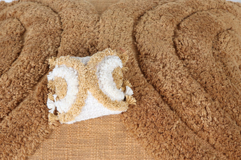 Tufted Texture Boho Mustard Yellow Fringe Cushion Cover