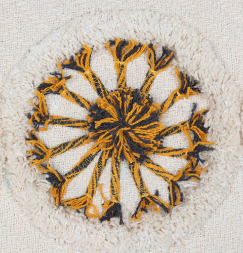 Hand Tufted Texture Boho Ivory Fringe Cushion Cover