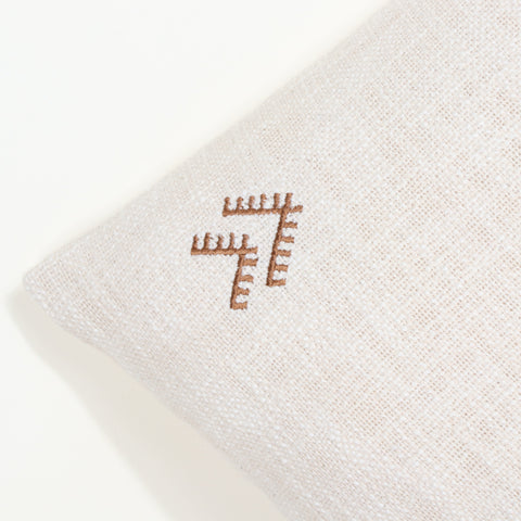 Tufted Texture Boho Off-White and Red Fringe Cushion Cover