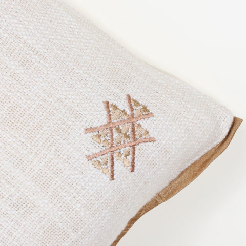 Set Of 2 Tufted Texture Boho Off-White Red Fringe Cushion Cover