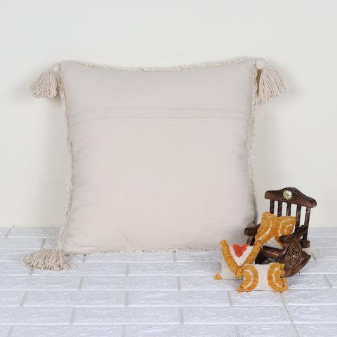 Tufted Texture Boho Ivory and Ivory Cushion Cover
