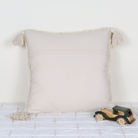 Tufted Texture Boho Ivory and Ivory Cushion Cover