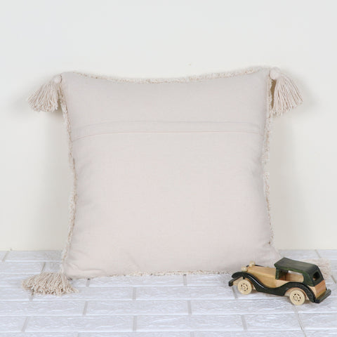Set Of 3 Tufted Texture Boho Ivory Ivory Cushion Cover