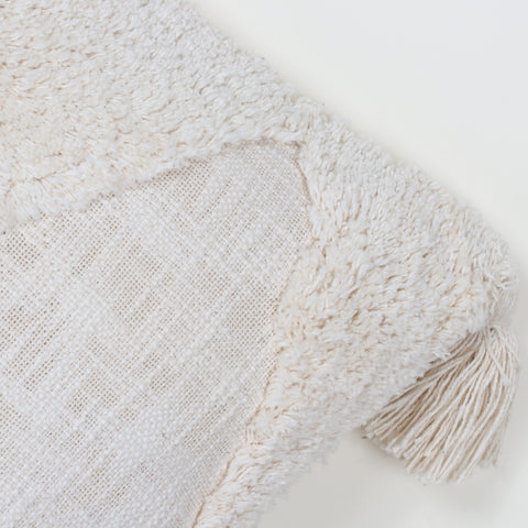 Tufted Texture Boho Ivory and Ivory Cushion Cover