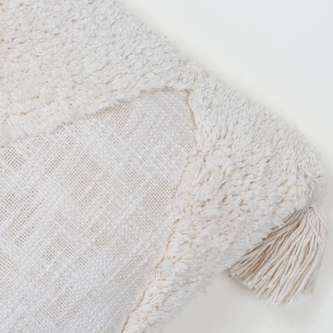 Set Of 3 Tufted Texture Boho Ivory Ivory Cushion Cover