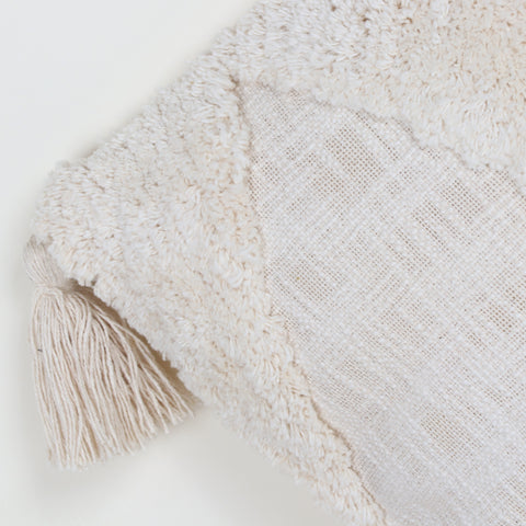 Tufted Texture Boho Ivory and Ivory Cushion Cover