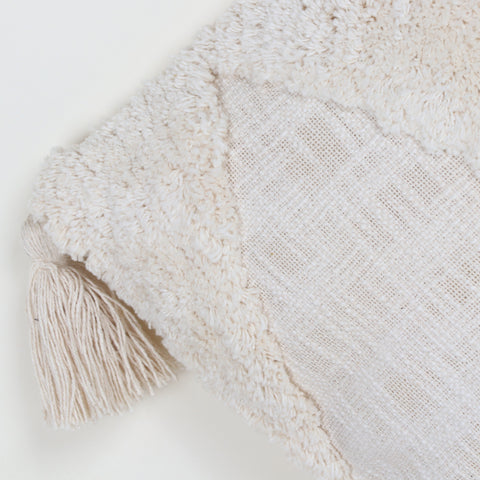 Set Of 3 Tufted Texture Boho Ivory Ivory Cushion Cover