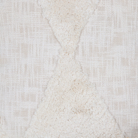 Tufted Texture Boho Ivory and Ivory Cushion Cover