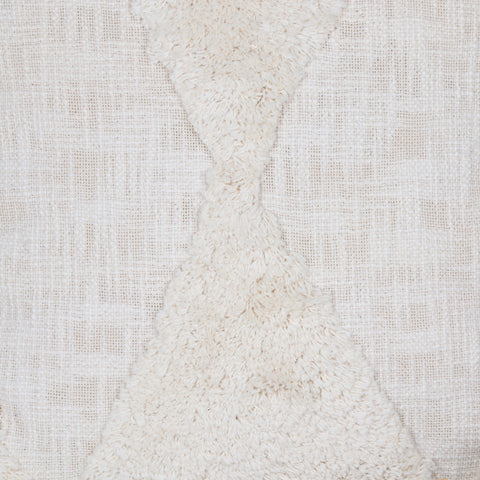Set Of 3 Tufted Texture Boho Ivory Ivory Cushion Cover