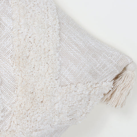 Set Of 3 Tufted Texture Boho Ivory Ivory Cushion Cover