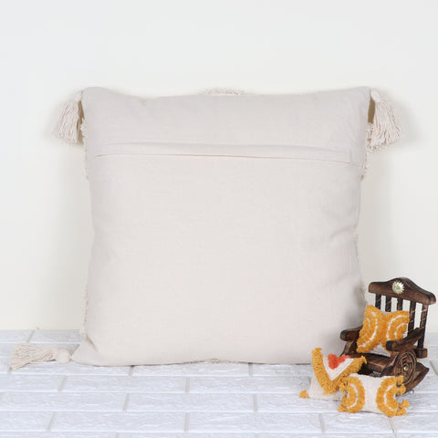 Tufted Texture Boho Ivory and Ivory Cushion Cover