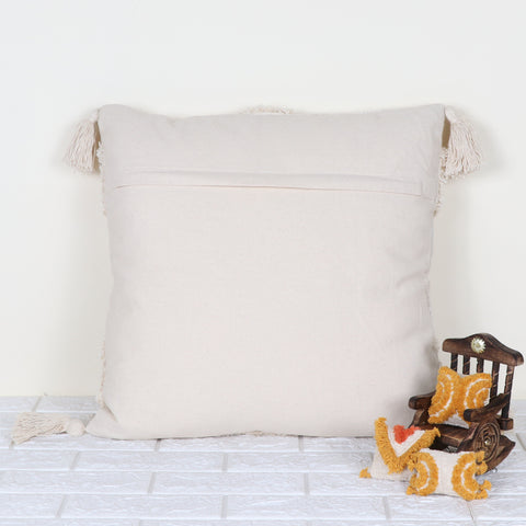 Set Of 3 Tufted Texture Boho Ivory Ivory Cushion Cover