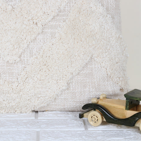 Set Of 3 Tufted Texture Boho Ivory Ivory Cushion Cover