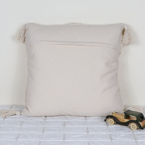Set Of 3 Tufted Texture Boho Ivory Ivory Cushion Cover