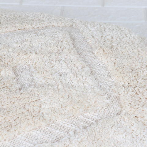 Set Of 3 Tufted Texture Boho Ivory Ivory Cushion Cover