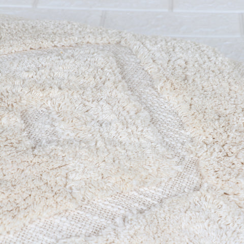 Tufted Texture Boho Ivory and Ivory Cushion Cover