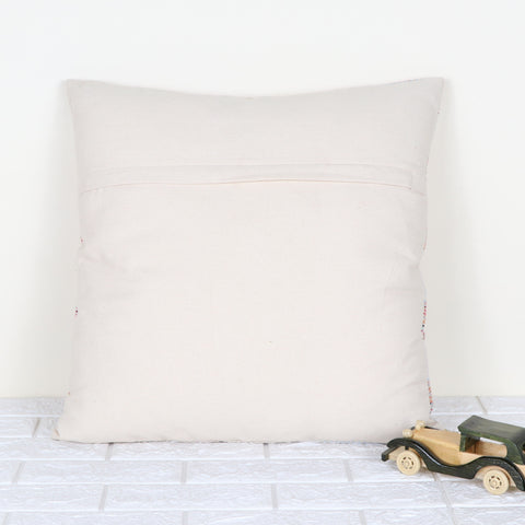 Set Of 2 Off-White Hand loom Woven Natural Cotton Tassel Cushion Cover