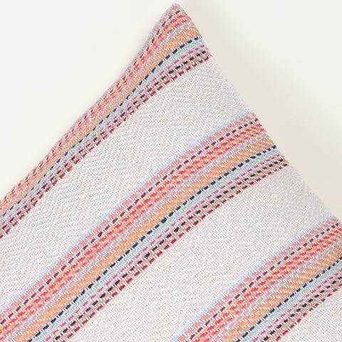 Set Of 3 Off-White Hand loom Woven Natural Cotton Tassel Cushion Cover