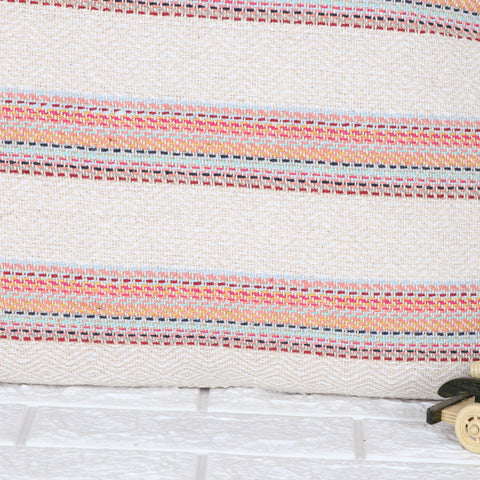 Set Of 2 Off-White Hand loom Woven Natural Cotton Tassel Cushion Cover