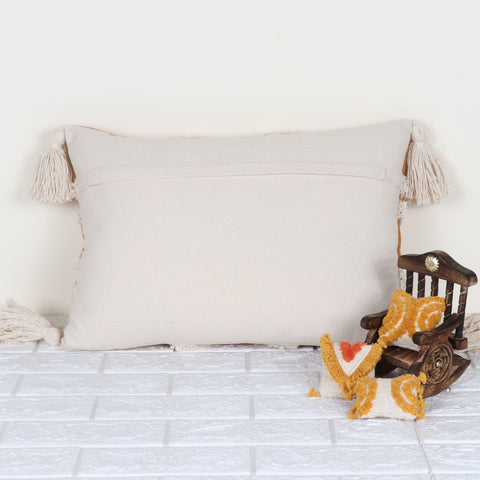Set Of 3 Tufted Texture Boho Mustard Yellow Ivory Cushion Cover