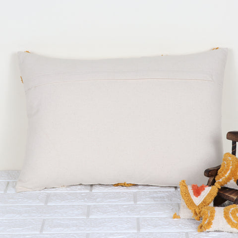 Set Of 3 Tufted Texture Boho Mustard Yellow Ivory Cushion Cover