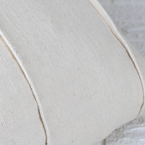Hand Tufted Texture Boho Off-White and Yellow Fringe Cushion Cover