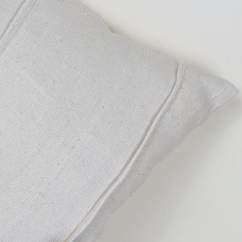 Hand Tufted Texture Boho Off-White and Yellow Fringe Cushion Cover