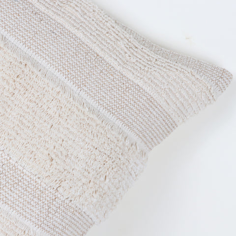 Set Of 3 Off-White Hand loom Woven Natural Cotton Cushion Cover