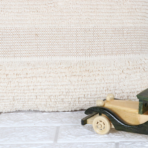 Set Of 3 Off-White Hand loom Woven Natural Cotton Cushion Cover