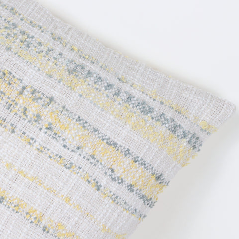 Set Of 2 Hand Loom Woven Texture Boho Off-White Yellow Fringe Cushion Cover