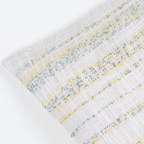 Set Of 2 Hand Loom Woven Texture Boho Off-White Yellow Fringe Cushion Cover