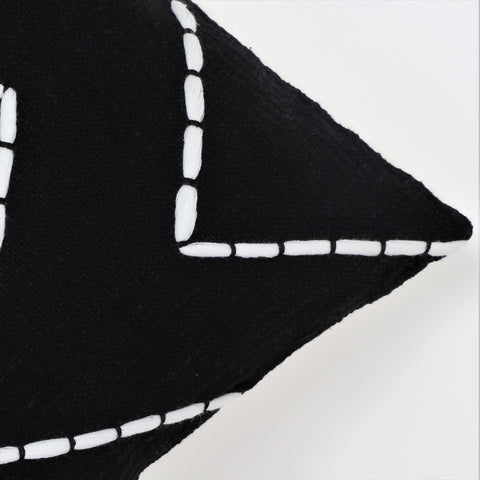 Hand Tufted Texture Boho Black and White Stripe Cushion Cover