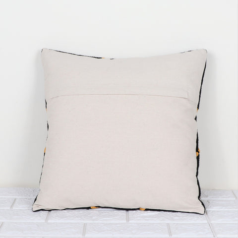 Hand Tufted Texture Boho Black and Yellow Stripe Cushion Cover