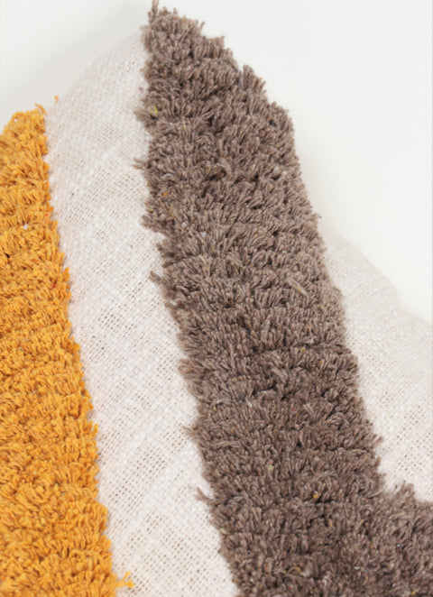 Set Of 2 Tufted Texture Boho Ivory Pink Fringe Cushion Cover