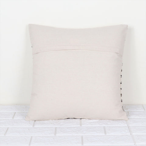 Set Of 2 Hand Tufted Texture Boho Ivory Black Stripe Cushion Cover