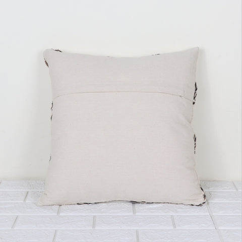 Set Of 2 Hand Tufted Texture Boho Ivory Black Stripe Cushion Cover