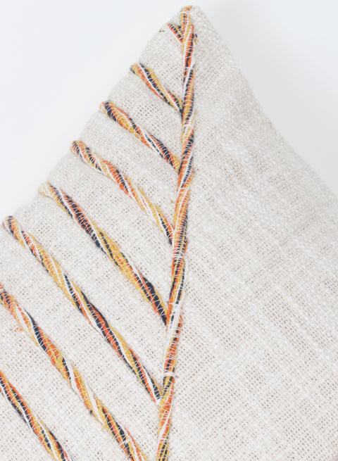 Set Of 3 Hand Tufted Texture Boho Ivory Mustard Yellow Fringe Cushion Cover