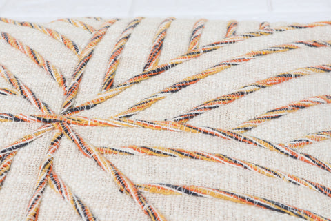 Set Of 3 Hand Tufted Texture Boho Ivory Mustard Yellow Fringe Cushion Cover