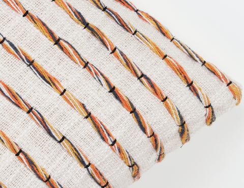 Set Of 3 Hand Tufted Texture Boho Ivory Mustard Yellow Fringe Cushion Cover