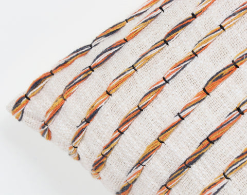 Set Of 3 Hand Tufted Texture Boho Ivory Mustard Yellow Fringe Cushion Cover