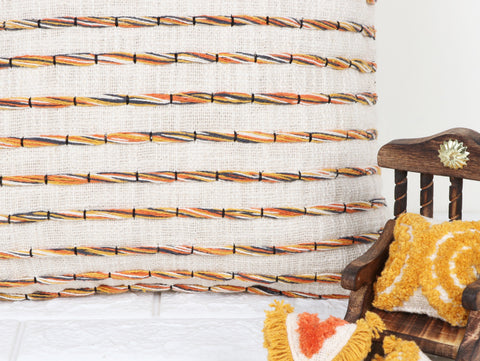 Set Of 3 Hand Tufted Texture Boho Ivory Mustard Yellow Fringe Cushion Cover