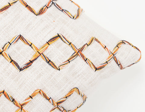 Set Of 2 Tufted Texture Boho Ivory Mustard Yellow Stripe Fringe Cushion Cover